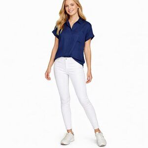 2/$30 Banana Republic XS Womens Navy Blue Button-Down Shirt Lightweight